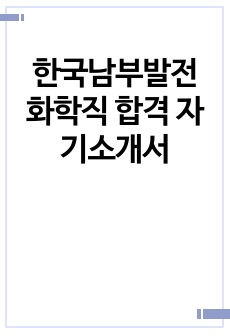 한국남부발전 화학직 합격 자기소개서