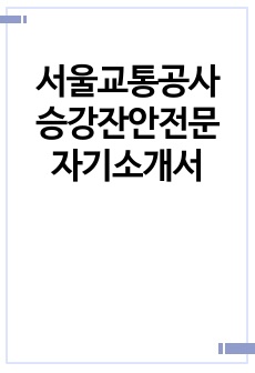 서울교통공사 승강잔안전문 자기소개서