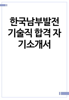 한국남부발전 기술직 합격 자기소개서