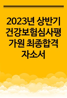 2023년 상반기 건강보험심사평가원 최종합격 자소서