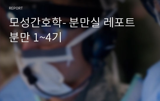 모성간호학- 분만실 레포트 분만 1~4기