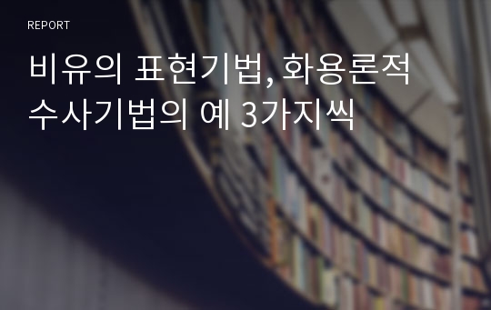 비유의 표현기법, 화용론적 수사기법의 예 3가지씩