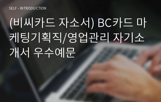 (비씨카드 자소서) BC카드 마케팅기획직/영업관리 자기소개서 우수예문