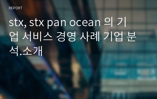 stx, stx pan ocean 의 기업 서비스 경영 사례 기업 분석.소개