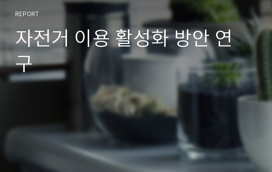 자전거 이용 활성화 방안 연구