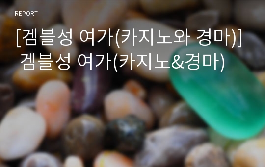 [겜블성 여가(카지노와 경마)] 겜블성 여가(카지노&amp;경마)