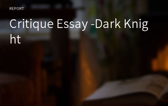 Critique Essay -Dark Knight