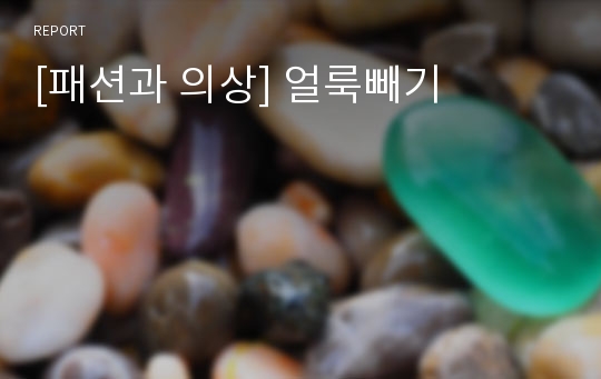 [패션과 의상] 얼룩빼기