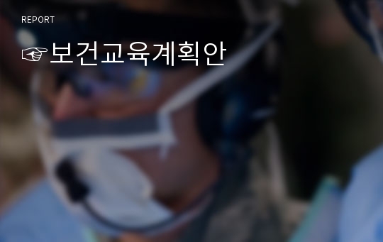 ☞보건교육계획안