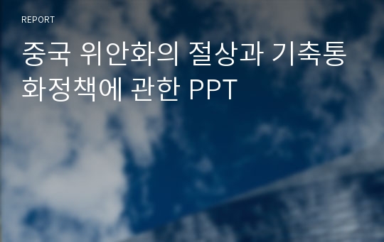 중국 위안화의 절상과 기축통화정책에 관한 PPT