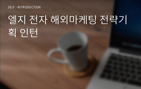 엘지 전자 해외마케팅 전략기획 인턴