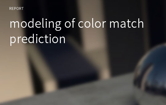 modeling of color match prediction