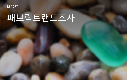 패브릭트랜드조사