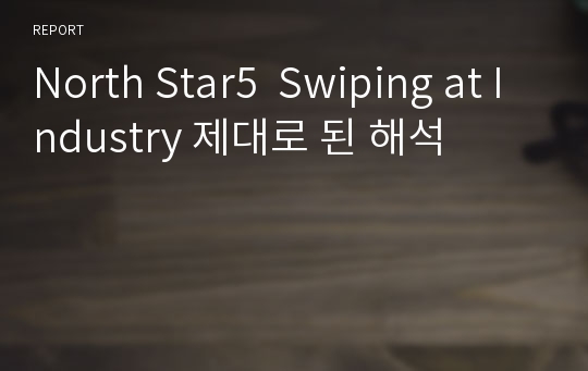 North Star5  Swiping at Industry 제대로 된 해석