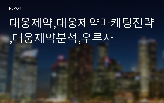 대웅제약,대웅제약마케팅전략,대웅제약분석,우루사