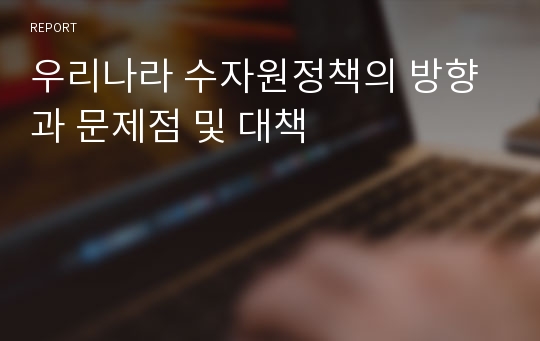 우리나라 수자원정책의 방향과 문제점 및 대책