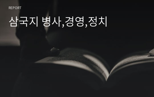 삼국지 병사,경영,정치