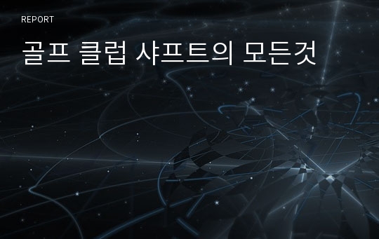 골프 클럽 샤프트의 모든것