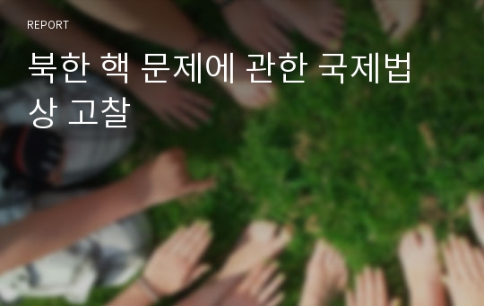 북한 핵 문제에 관한 국제법상 고찰