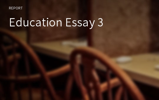 education matters essay