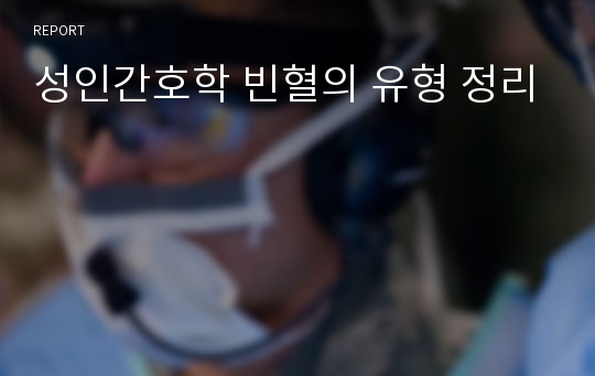 성인간호학 빈혈의 유형 정리