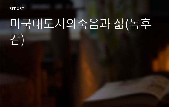 미국대도시의죽음과 삶(독후감)