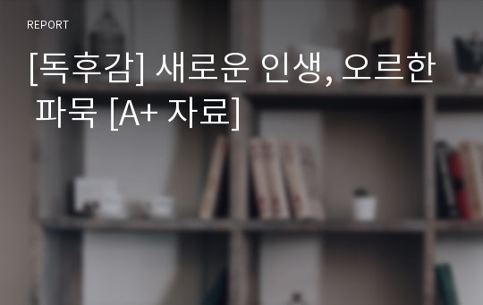 [독후감] 새로운 인생, 오르한 파묵 [A+ 자료]