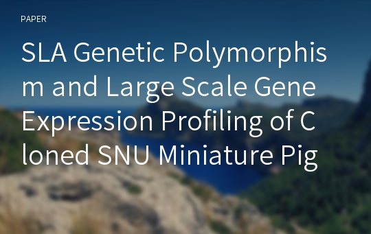 SLA Genetic Polymorphism and Large Scale Gene Expression Profiling of Cloned SNU Miniature Pigs Derived from Same Cell Line