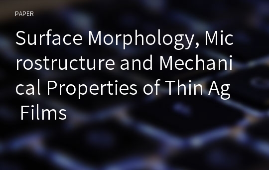 Surface Morphology, Microstructure and Mechanical Properties of Thin Ag Films
