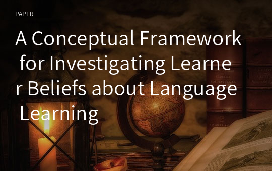A Conceptual Framework for Investigating Learner Beliefs about Language Learning
