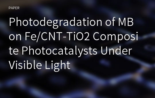 Photodegradation of MB on Fe/CNT-TiO2 Composite Photocatalysts Under Visible Light