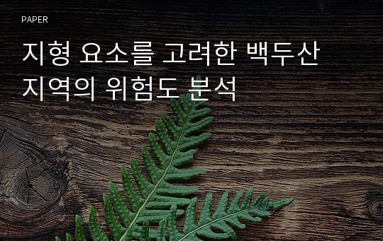 지형 요소를 고려한 백두산 지역의 위험도 분석