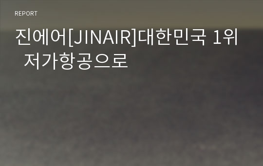 진에어[JINAIR]대한민국 1위  저가항공으로