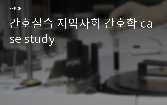 간호실습 지역사회 간호학 case study