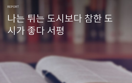 나는 튀는 도시보다 참한 도시가 좋다 서평