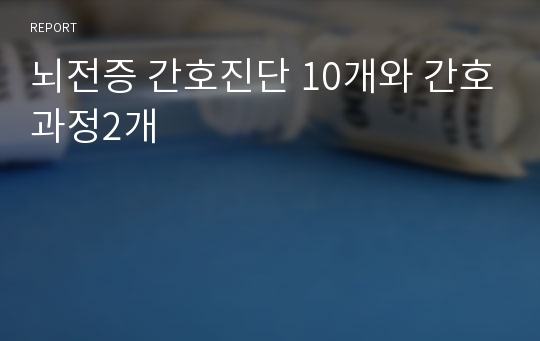 뇌전증 간호진단 10개와 간호과정2개