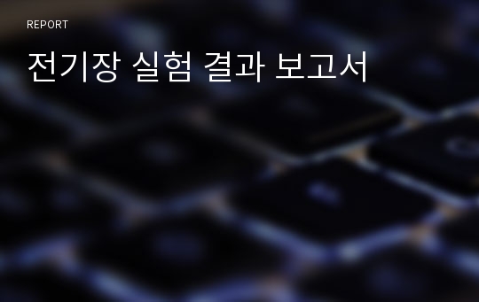 전기장 실험 결과 보고서