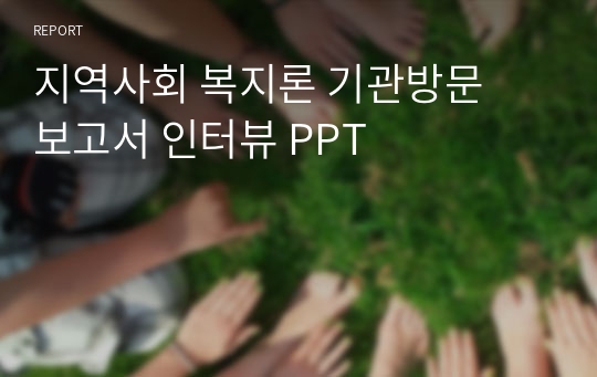 지역사회 복지론 기관방문  보고서 인터뷰 PPT