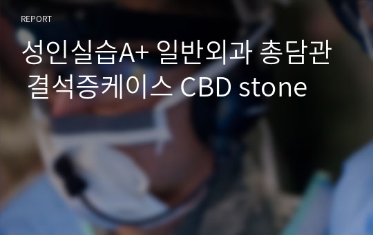 성인실습A+ 일반외과 총담관 결석증케이스 CBD stone