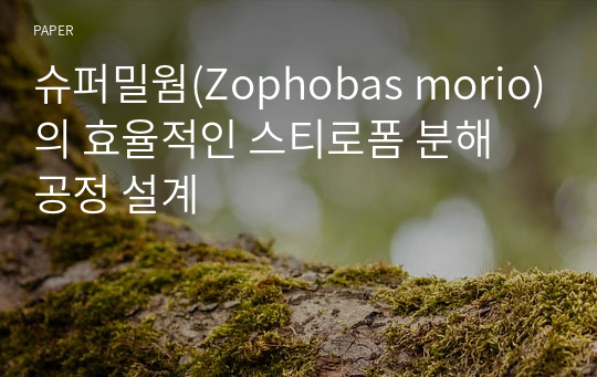 슈퍼밀웜(Zophobas morio)의 효율적인 스티로폼 분해 공정 설계