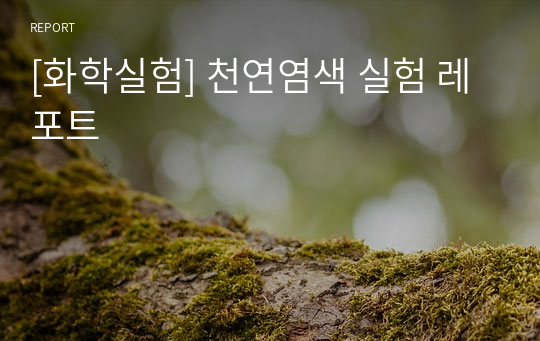 [화학실험] 천연염색 실험 레포트