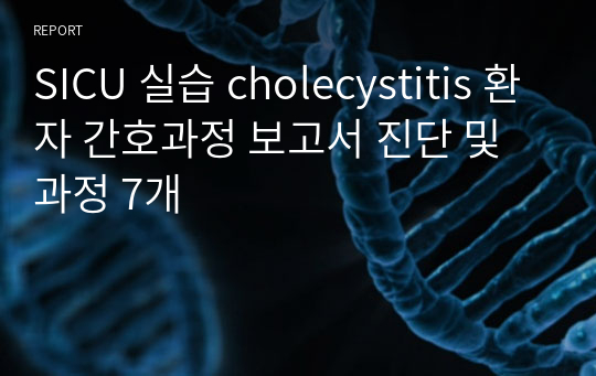 SICU 실습 cholecystitis 환자 간호과정 보고서 진단 및 과정 7개