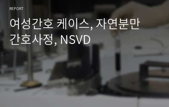 여성간호 케이스, 자연분만 간호사정, NSVD