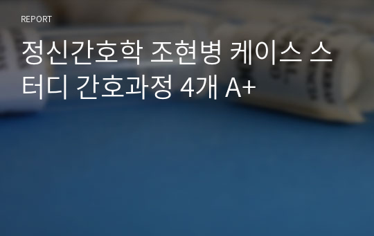 정신간호학 조현병 케이스 스터디 간호과정 4개 A+