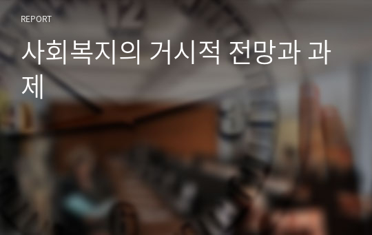 사회복지의 거시적 전망과 과제