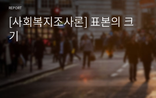 [사회복지조사론] 표본의 크기