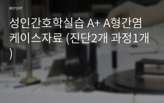 성인간호학실습 A+ A형간염 케이스자료 (진단2개 과정1개)