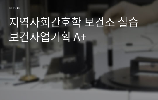 지역사회간호학 보건소 실습 보건사업기획 A+