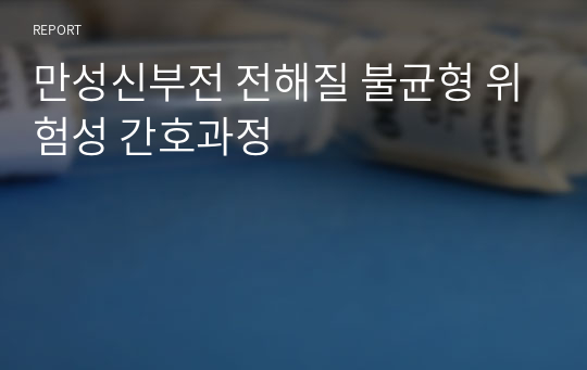 만성신부전 전해질 불균형 위험성 간호과정