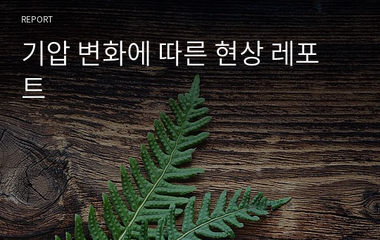 기압 변화에 따른 현상 레포트